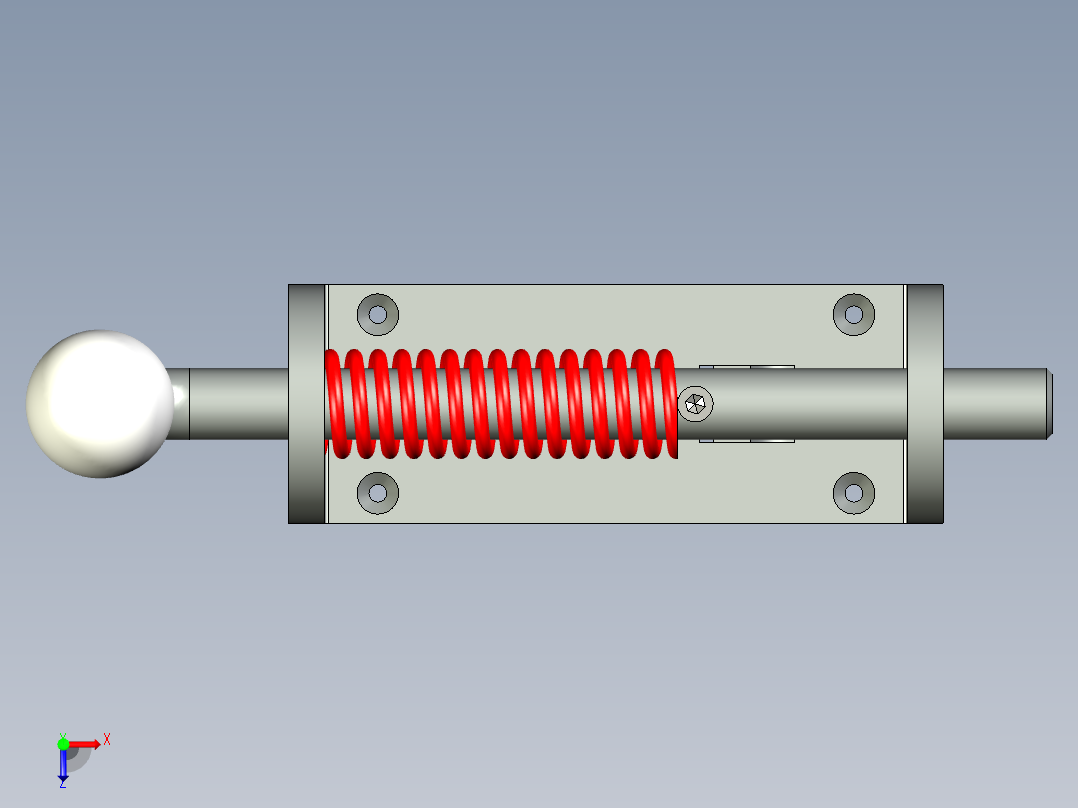 滑动弹簧插销俯视图