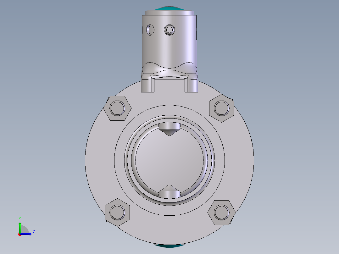 手动蝶阀DN50左视图