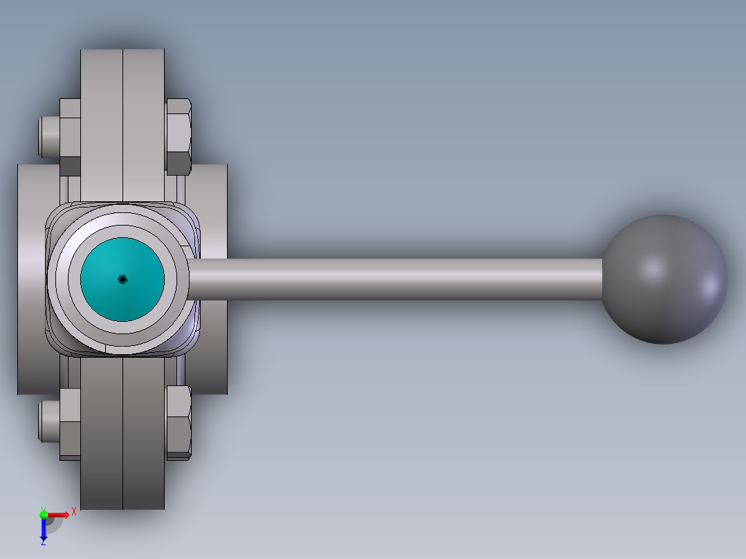 手动蝶阀DN50俯视图