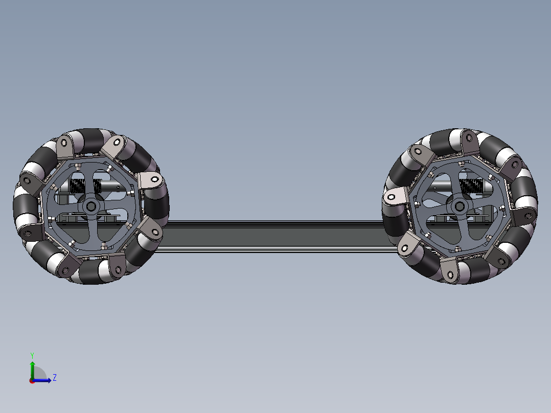 麦克纳姆轮平板3D图纸 IGS格式左视图