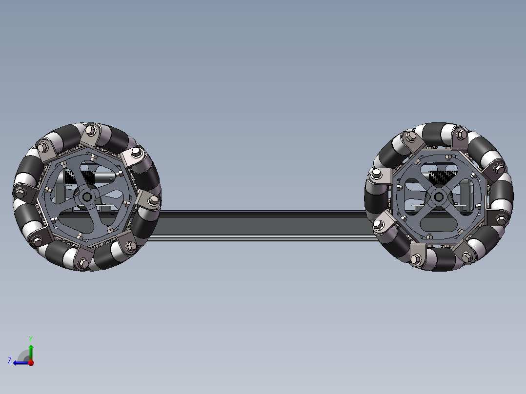 麦克纳姆轮平板3D图纸 IGS格式右视图