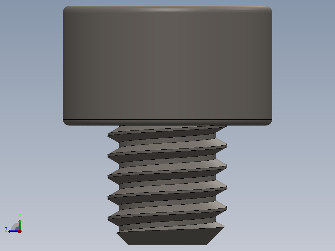 Screw_DIN_912_M4x4F_A2.SLDPRT公制内六角螺钉右视图