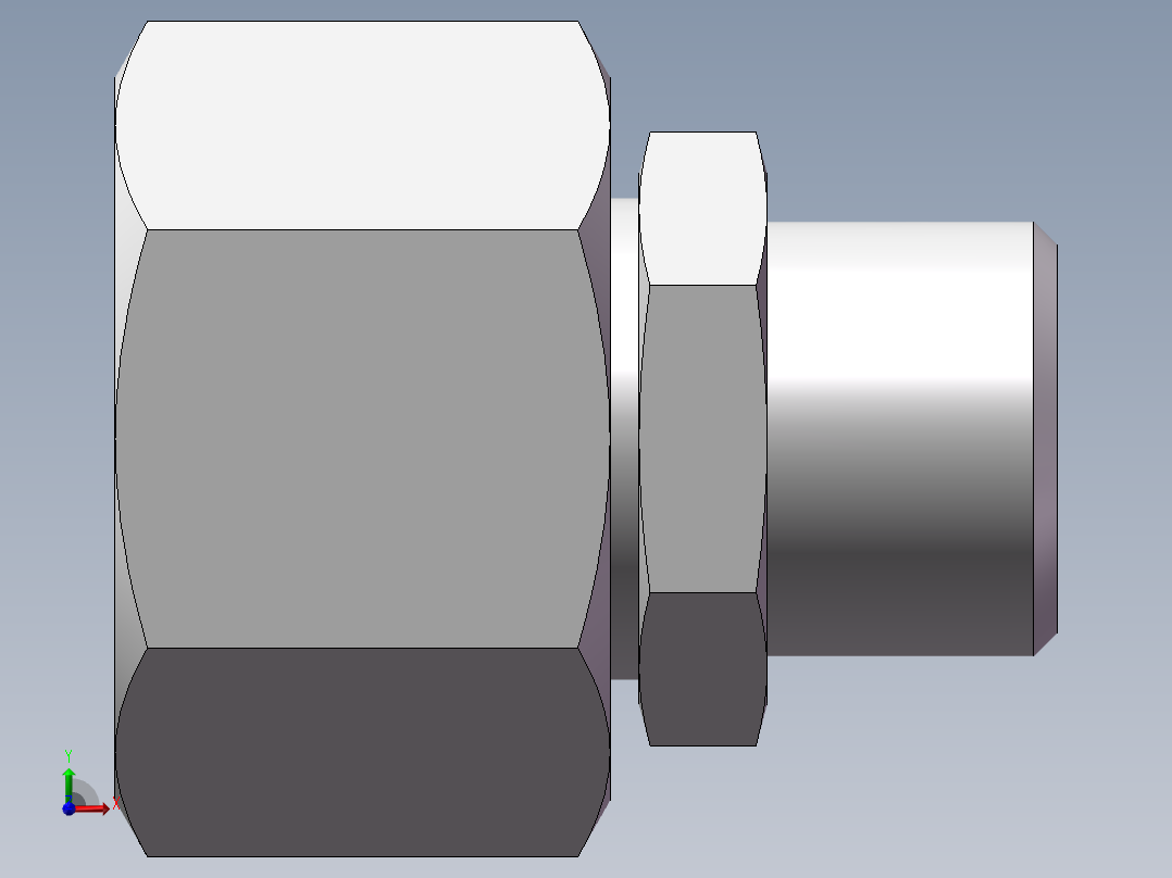 直通变径接头、2D-18-24前视图