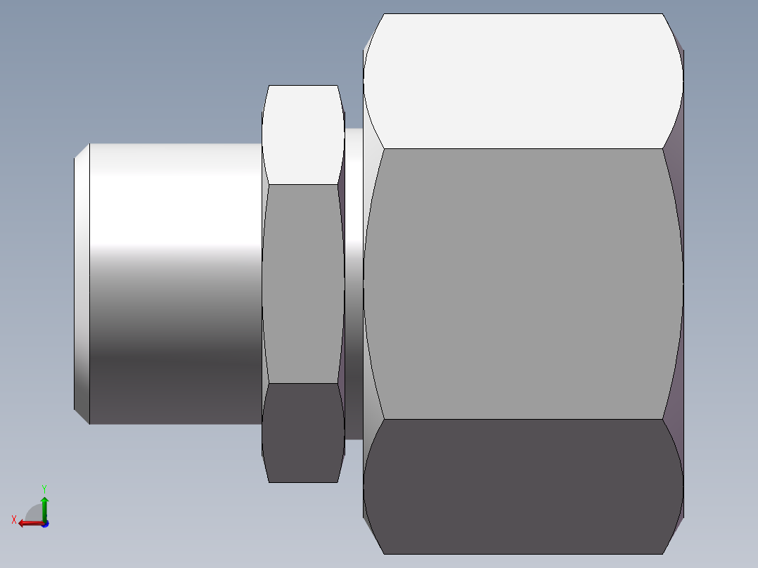 直通变径接头、2D-18-24后视图