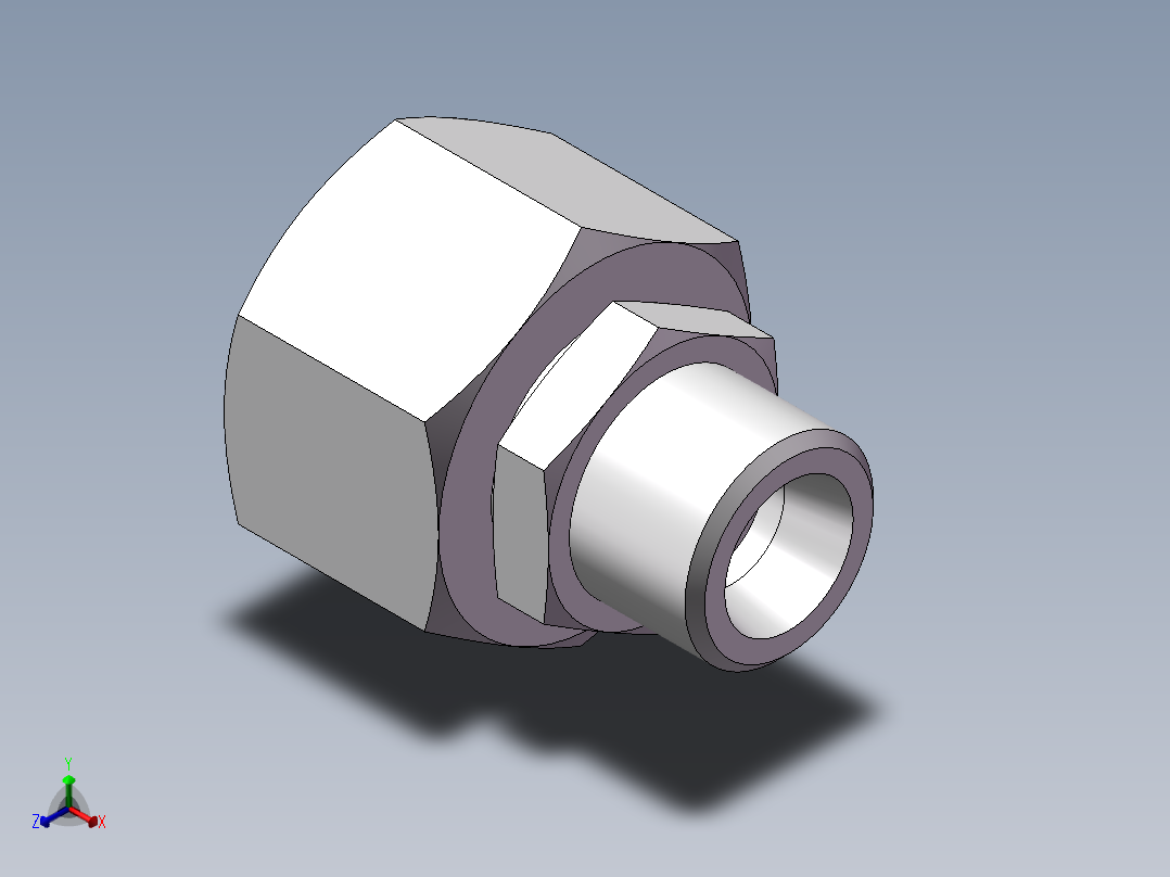 直通变径接头、2D-18-24正等轴测图