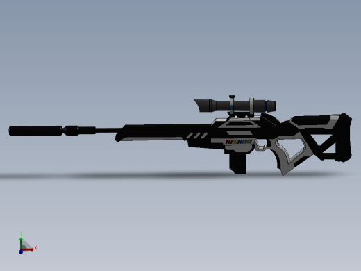 科幻重型狙击枪3D模型