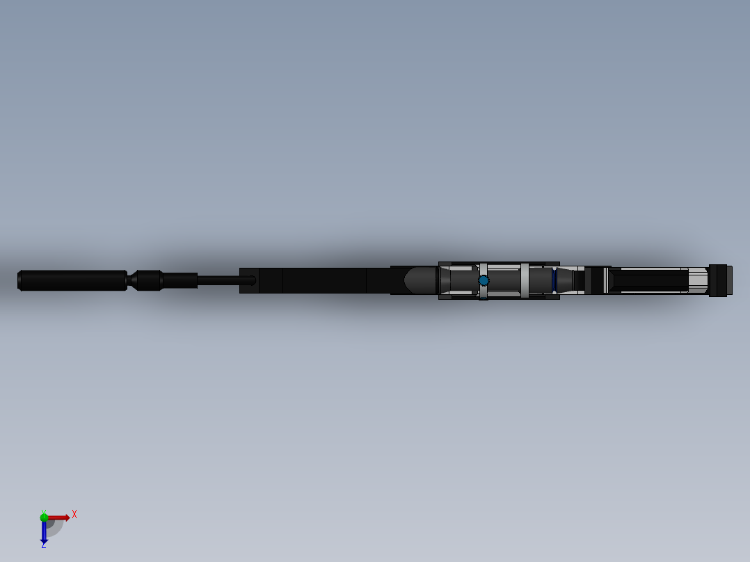 科幻重型狙击枪3D模型俯视图