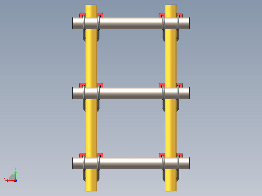 钢管梯子后视图