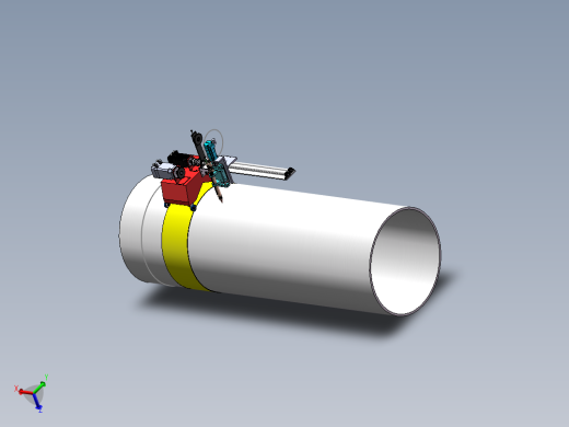 便携式大管径管道切割机设计含三维SW模型
