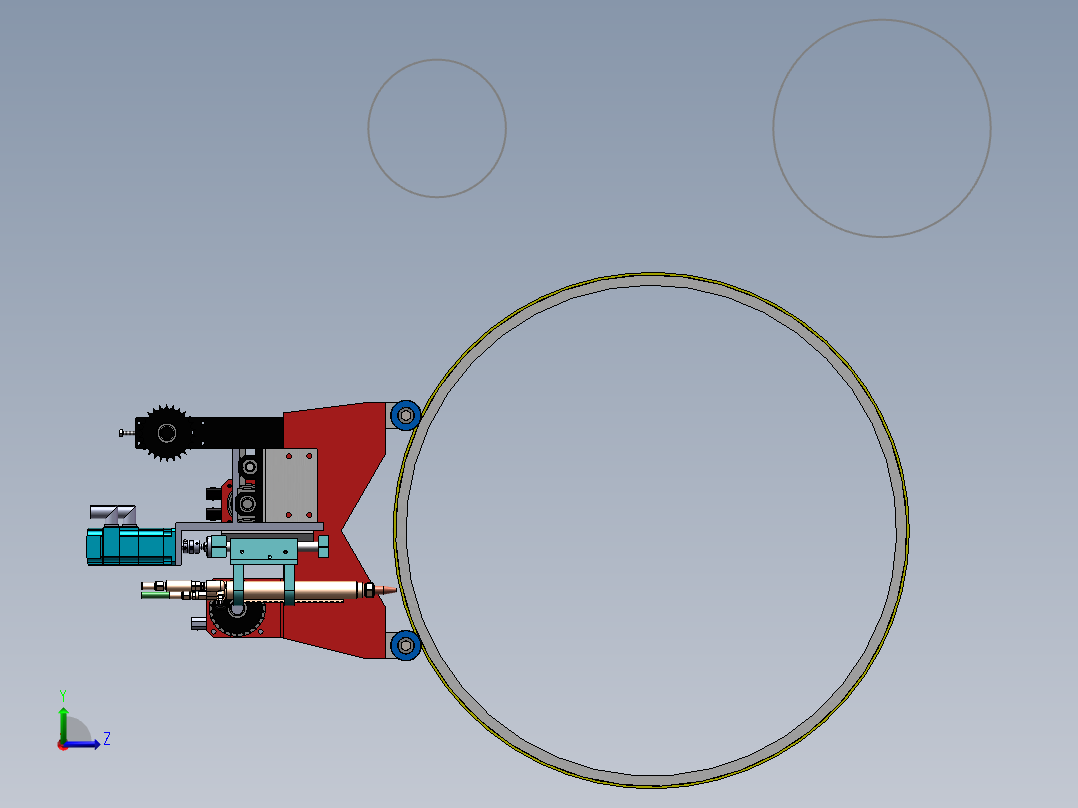 便携式大管径管道切割机设计含三维SW模型左视图