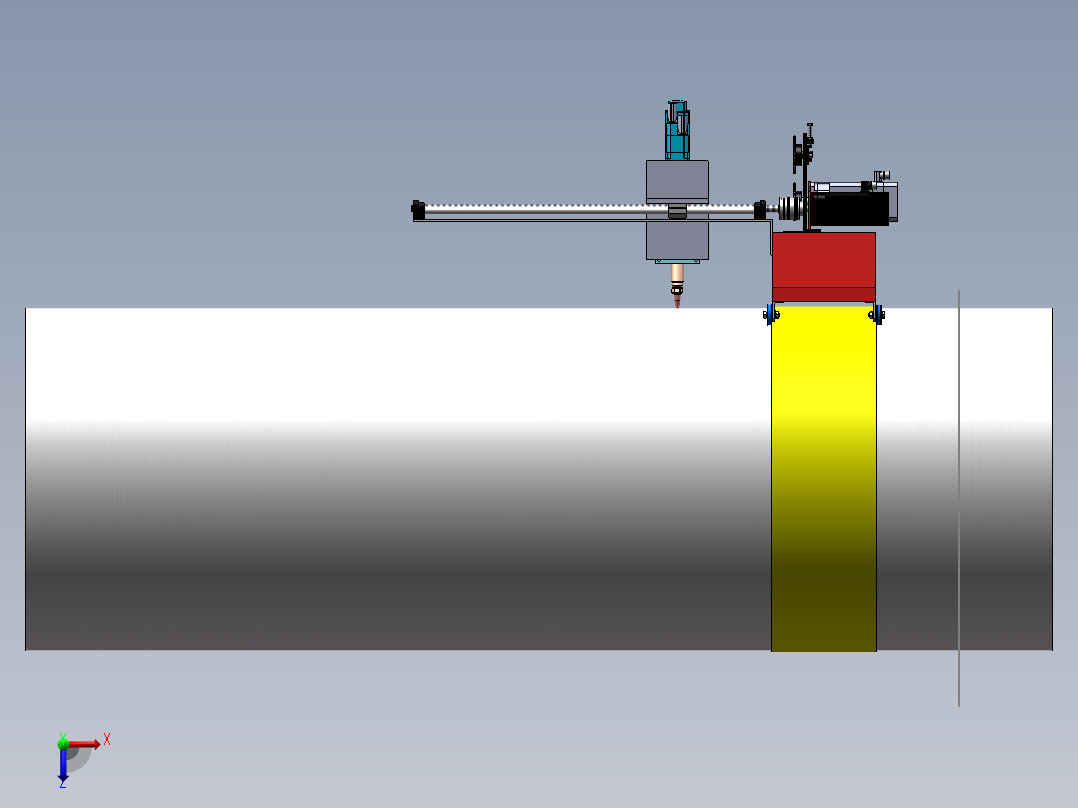 便携式大管径管道切割机设计含三维SW模型俯视图