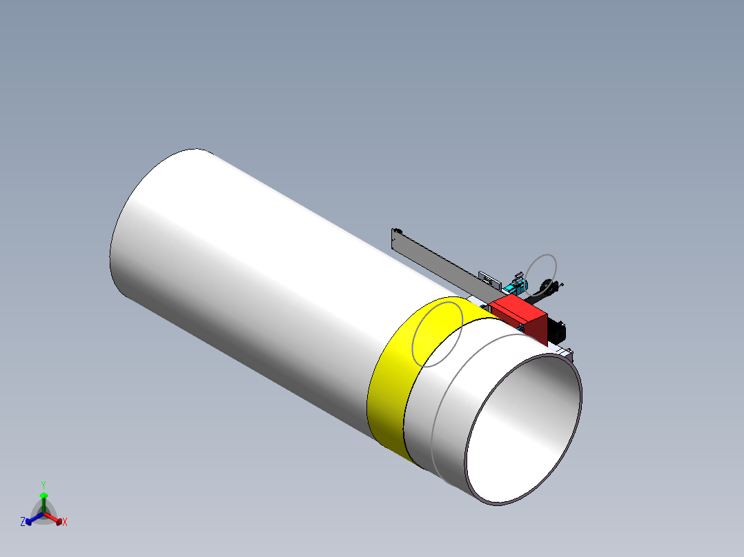 便携式大管径管道切割机设计含三维SW模型正等轴测图