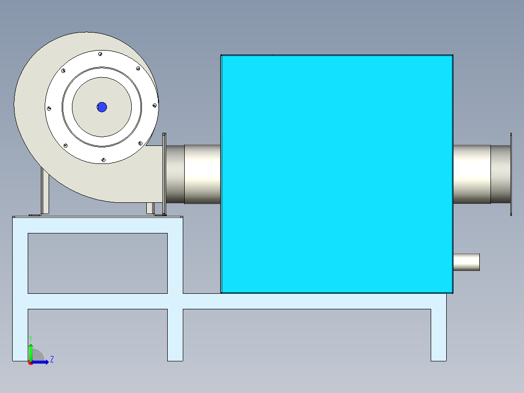 阻挡干燥空气 - 6千瓦 - 风机 0.75千瓦左视图