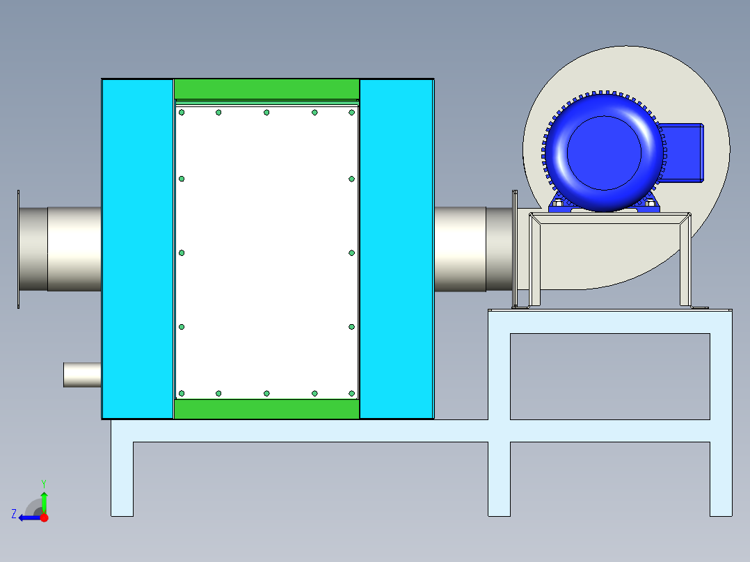 阻挡干燥空气 - 6千瓦 - 风机 0.75千瓦右视图
