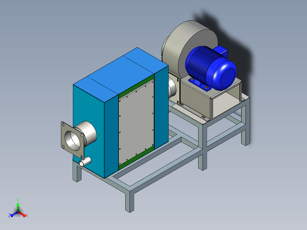 阻挡干燥空气 - 6千瓦 - 风机 0.75千瓦正等轴测图