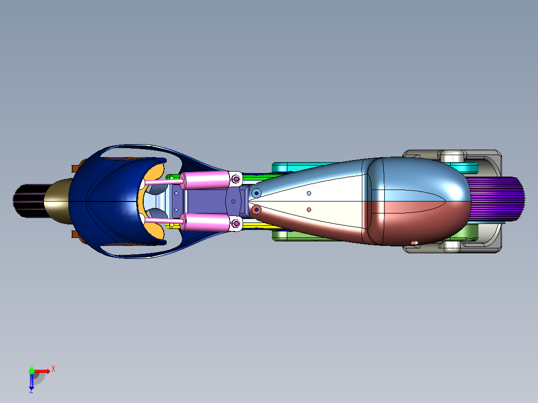 两轮遥控摩托车俯视图