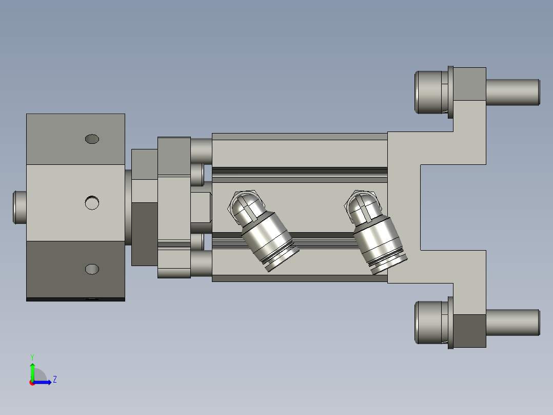XM-02-03气缸旋转组件左视图