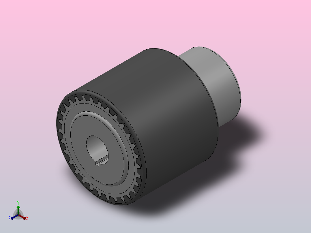 NL型鼓形齿式联轴器[NL1：10x16╱14x32]正等轴测图