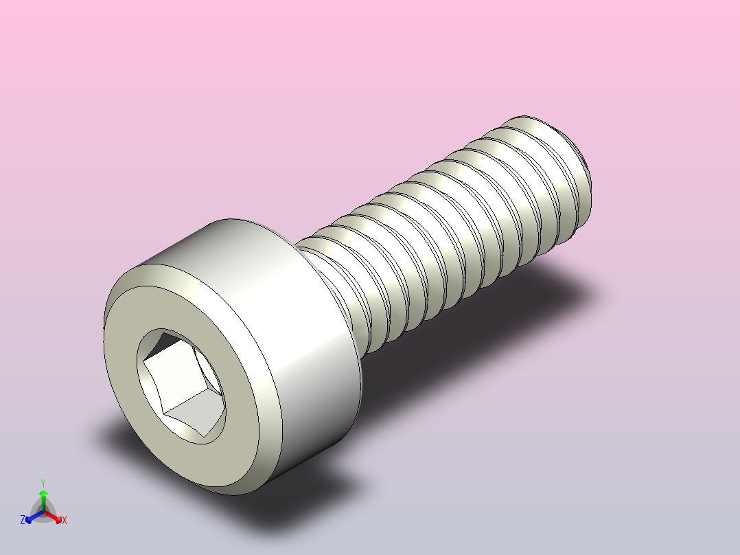 M2x6mm内六角螺钉主视图
