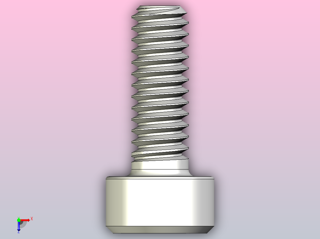 M2x6mm内六角螺钉俯视图