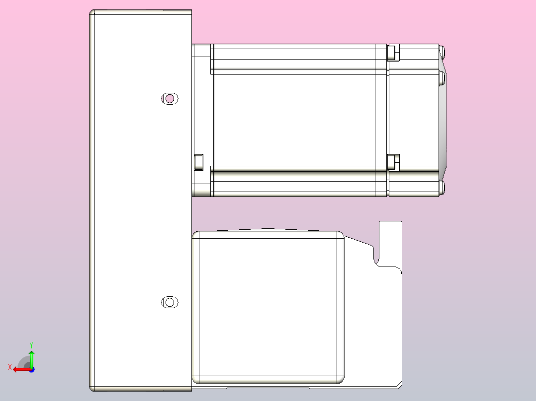 皮带直线轴半封闭可选导轨TPA-HNB-105D-90-L1400-LU-C-P20-N3后视图