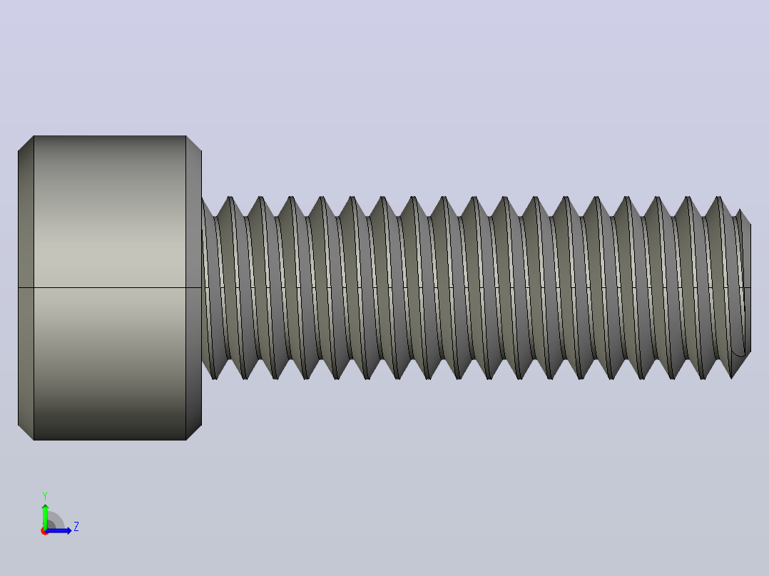 M6 x 1mm螺纹18mm长内六角螺钉.STEP左视图