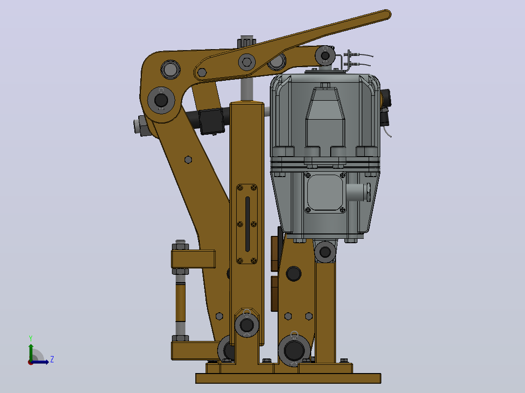 YP11系列电力液压盘式制动器YP11-220-250×20-ⅡB-CL.RL.WL.HL.H左视图