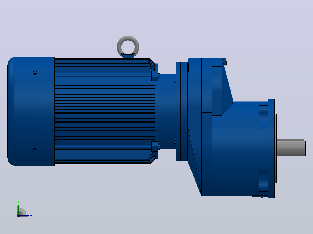 RXF67法兰轴伸式安装斜齿轮减速机RX67-Y0.75-4P-80-M1-0°-Φ160左视图