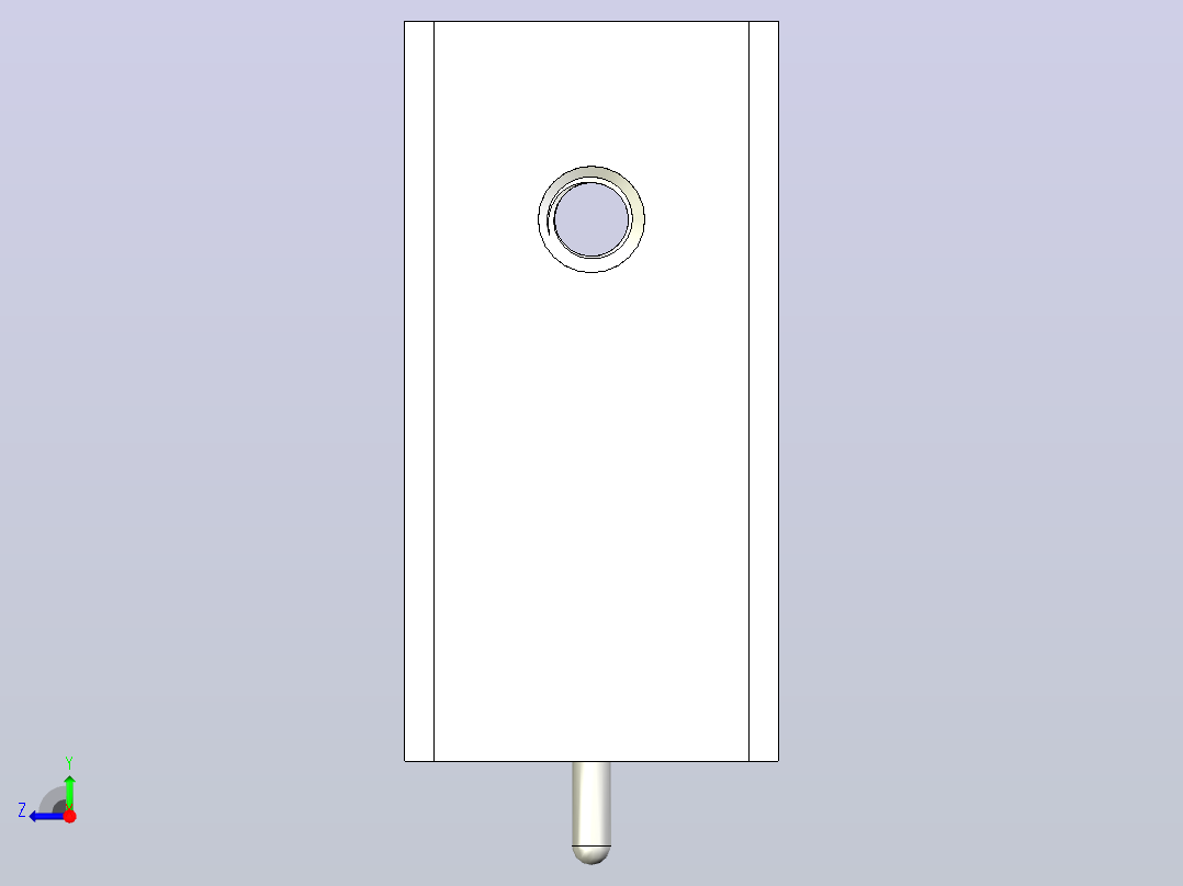蓝色散热器尺寸25 x 12 6 x 6 5 mm孔18 3mm销固定ipt右视图