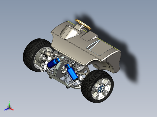 汽车悬挂系统double-wishbone-suspension CREO主视缩略图