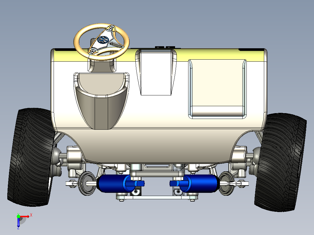 汽车悬挂系统double-wishbone-suspension CREO俯视图