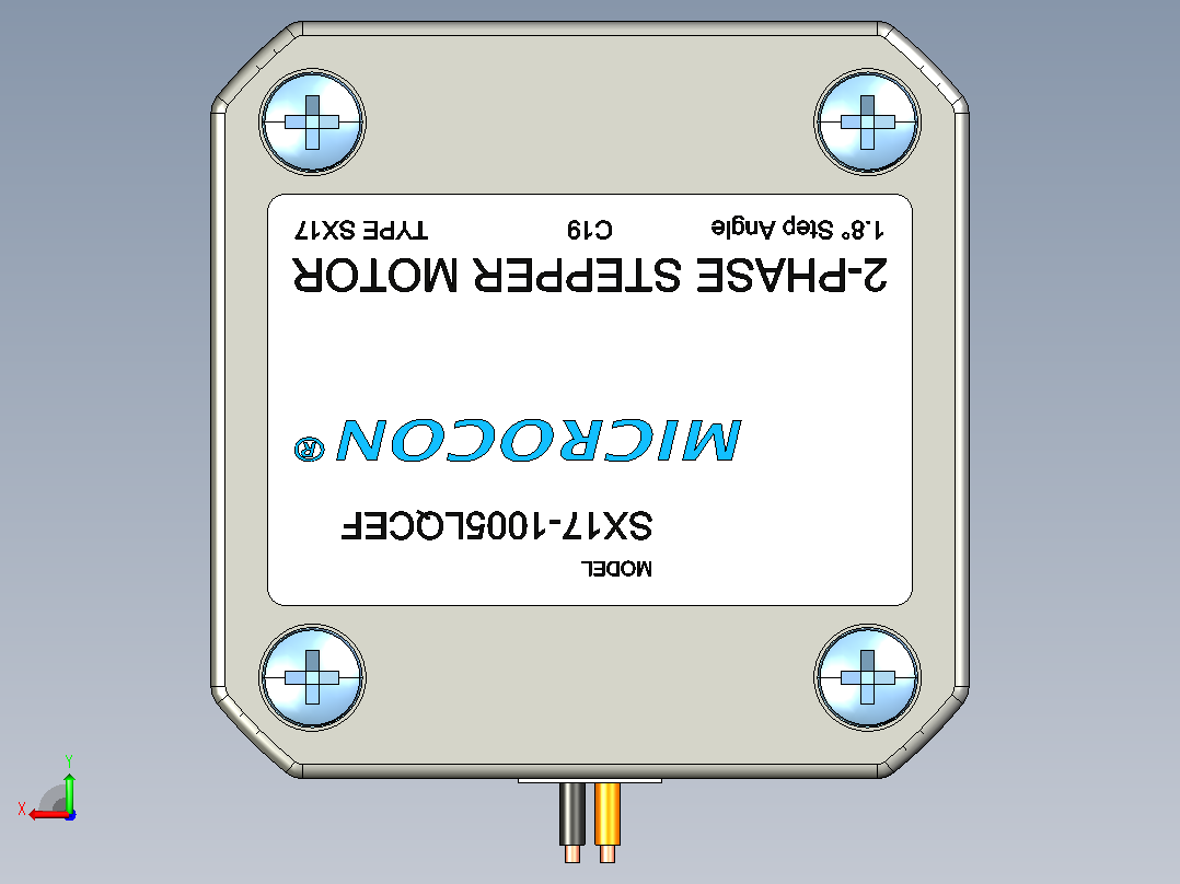 步进电机NEMA 17 MICROCON SX17-1005LQCEF后视图