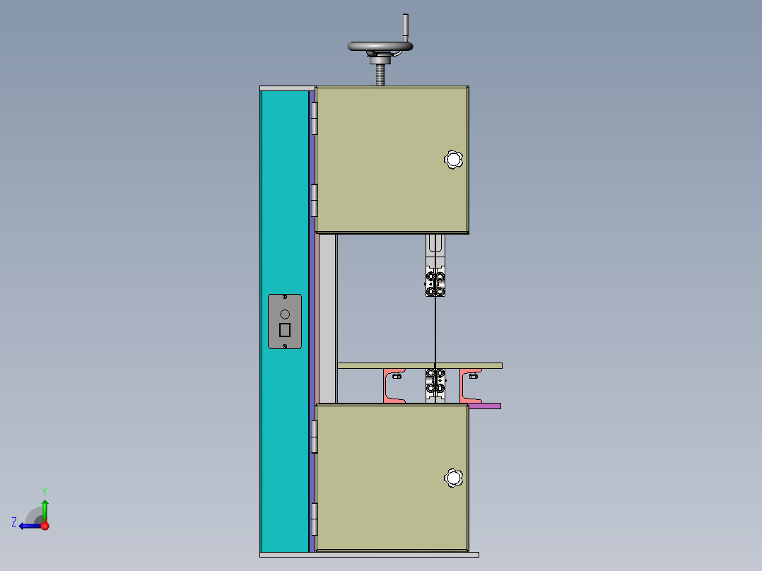 立式带锯床sw12可编辑左视图