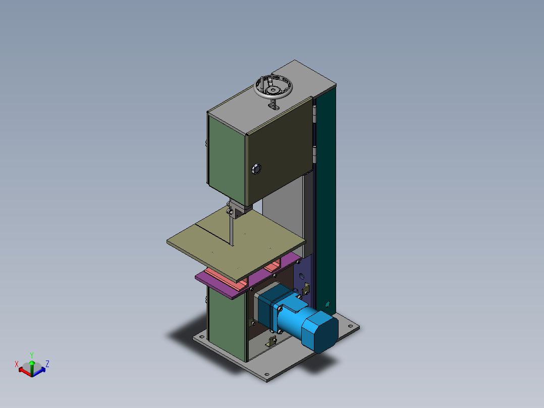 立式带锯床sw12可编辑正等轴测图