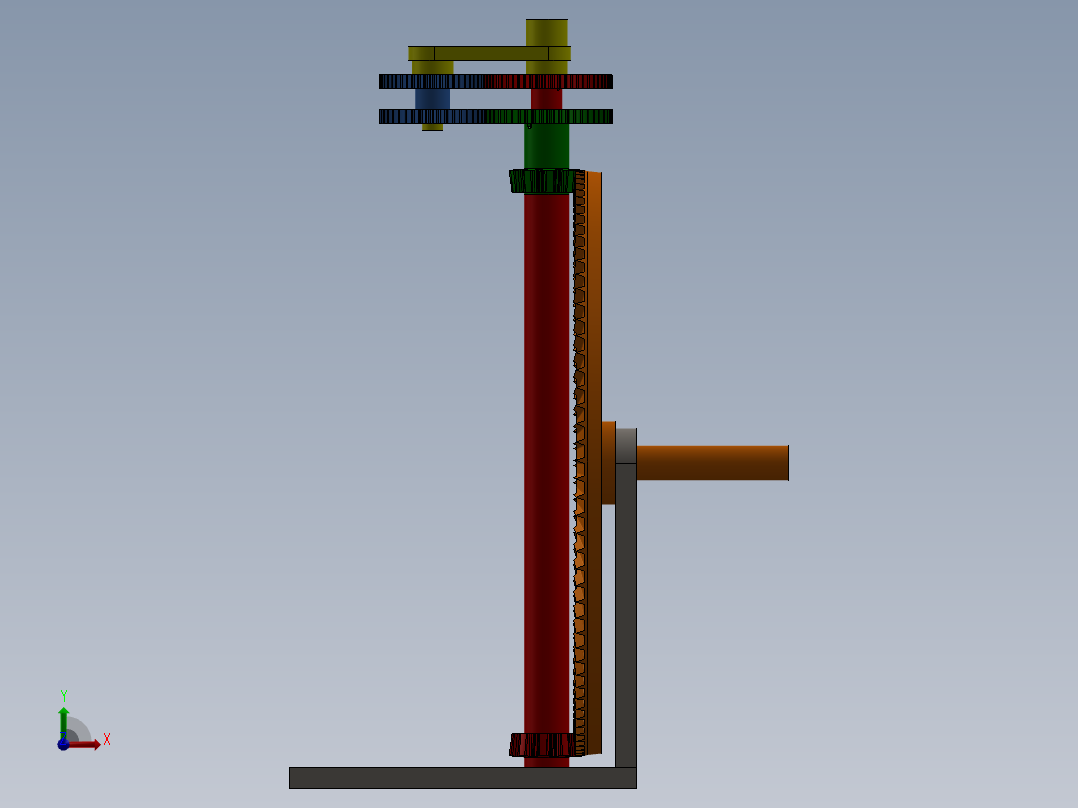 solidworks 25000 - 1一级减速器装配图前视图