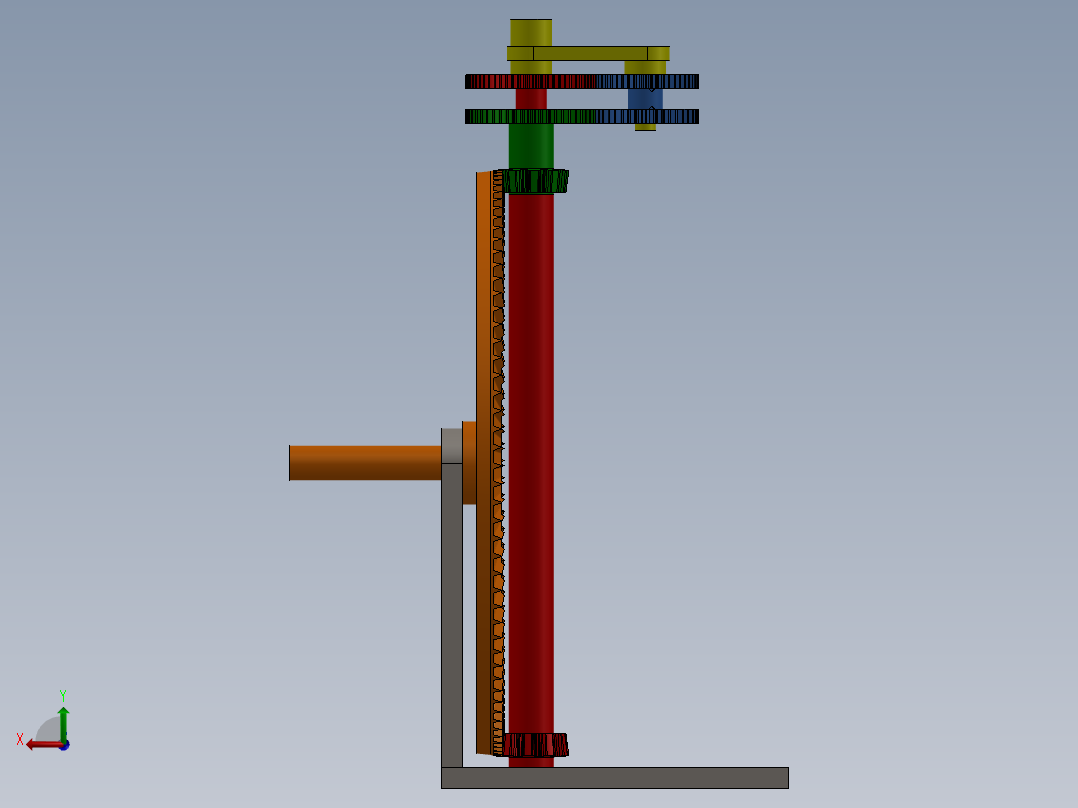 solidworks 25000 - 1一级减速器装配图后视图