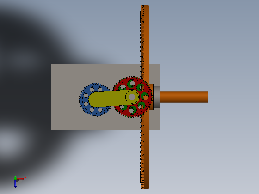 solidworks 25000 - 1一级减速器装配图俯视图