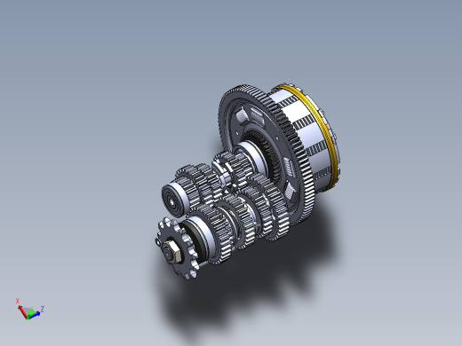Suzuki T250R离合器和变速箱结构3D图纸 Solidworks设计