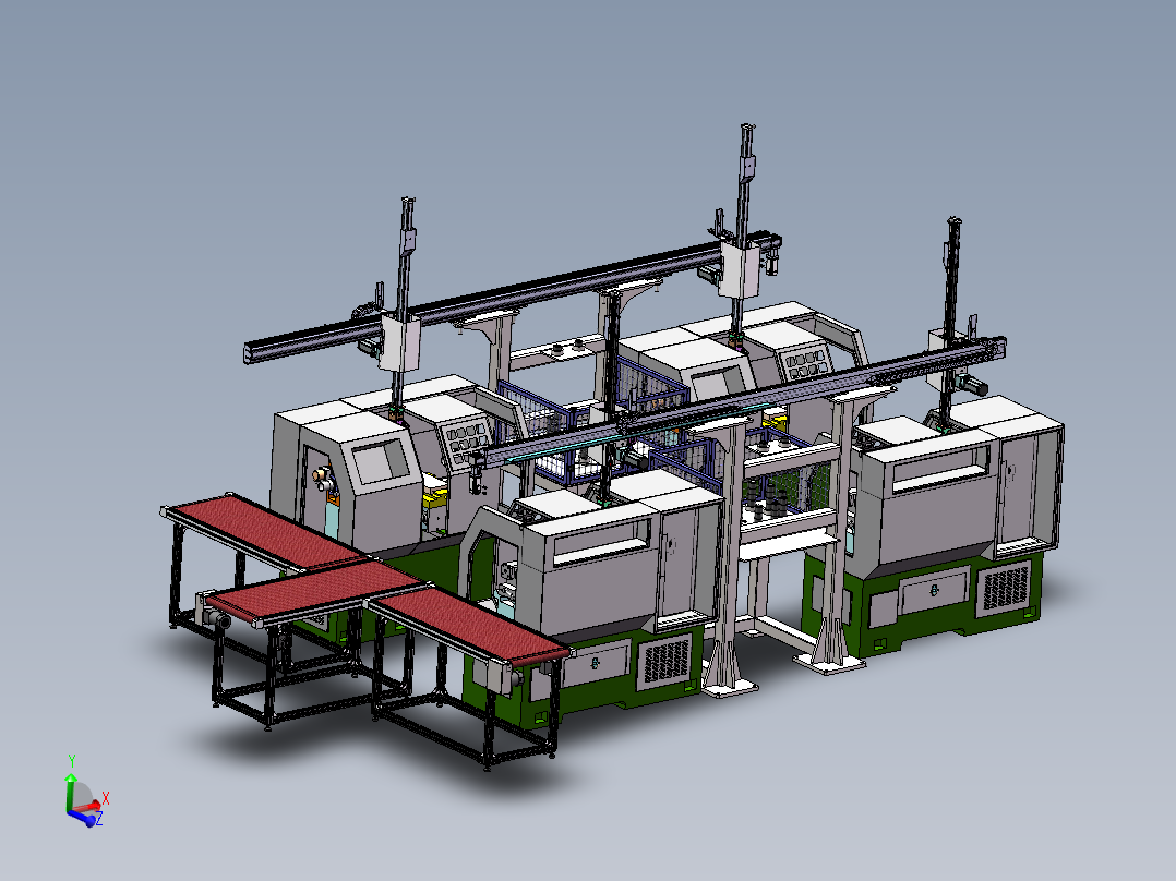 数控桁架机械手3d图纸 单臂XZ机械手 数控车床上下料机械手3d模型
