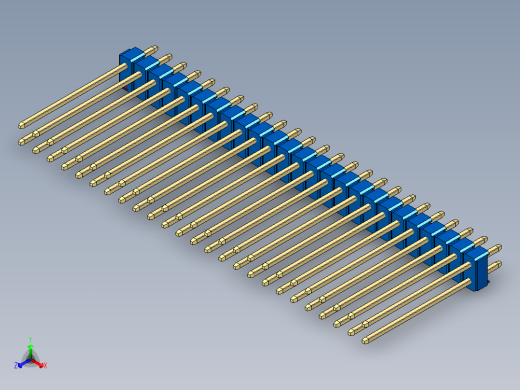 彩色公头100mil（2.54mm）系列-DS1021_blue_2x25p_100mil_Type19_rev1.0正等轴测缩略图