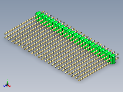 彩色公头100mil（2.54mm）系列-DS1021_green_2x23p_100mil_Type43_rev1.0