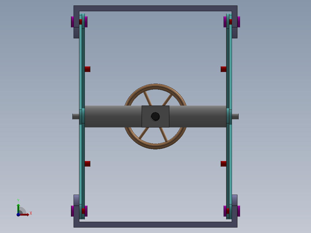 手动剪叉式升降平台前视图