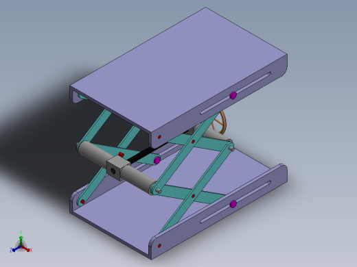 手动剪叉式升降平台正等轴测缩略图