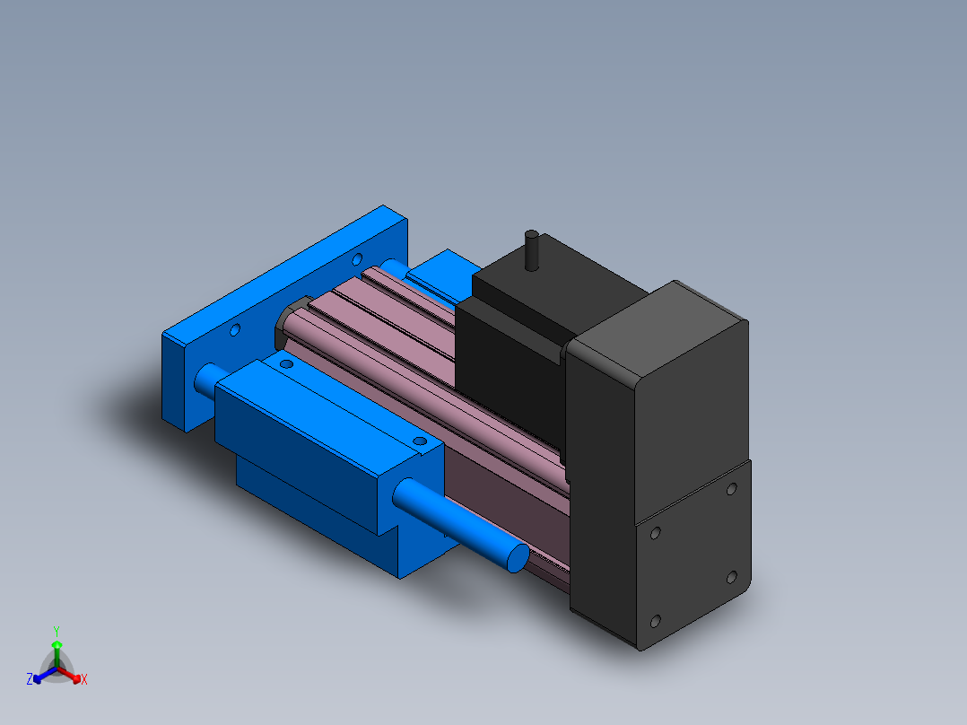 电动缸MTC32-P-S57-R正等轴测图