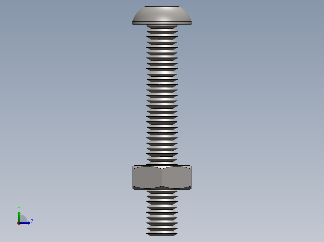紧固件-M3 Stainless Round Head左视图
