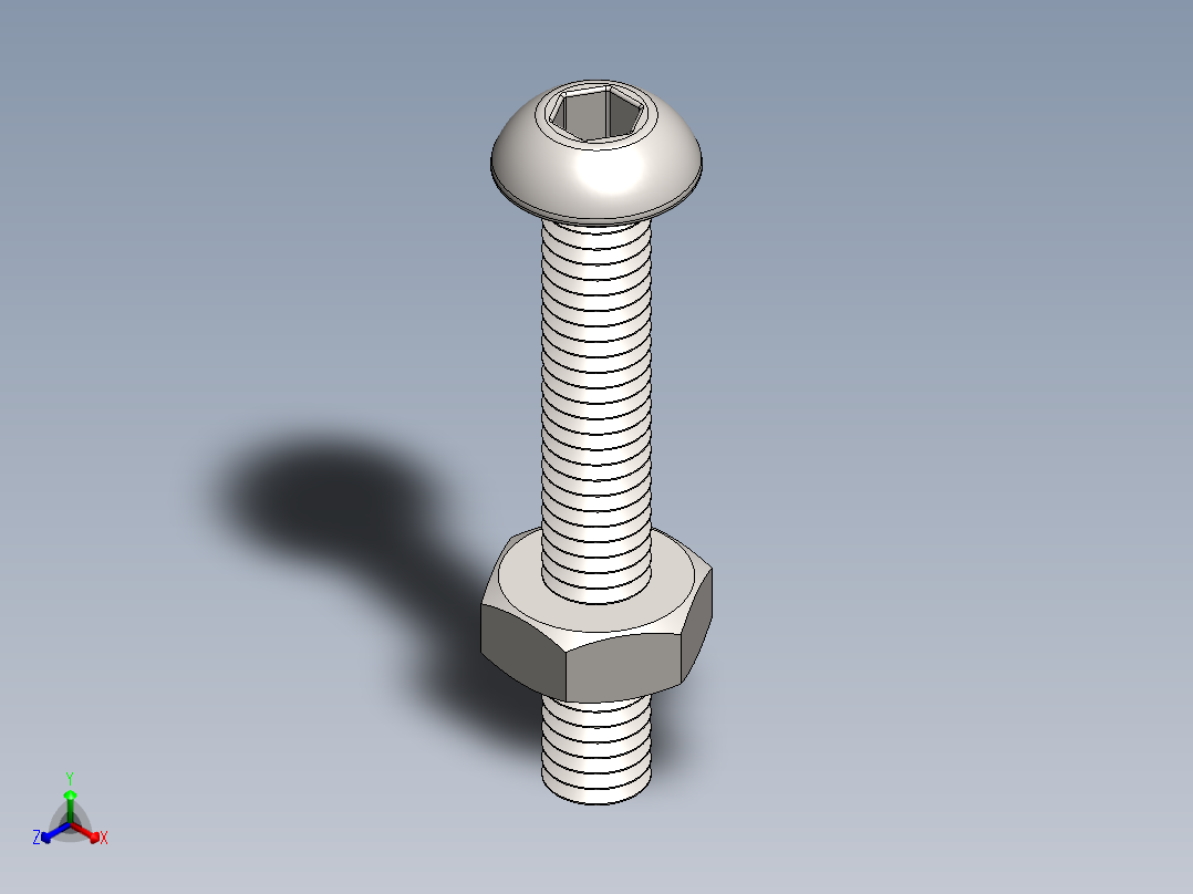紧固件-M3 Stainless Round Head正等轴测图