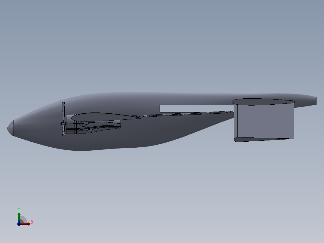 可折叠翼飞机前视图