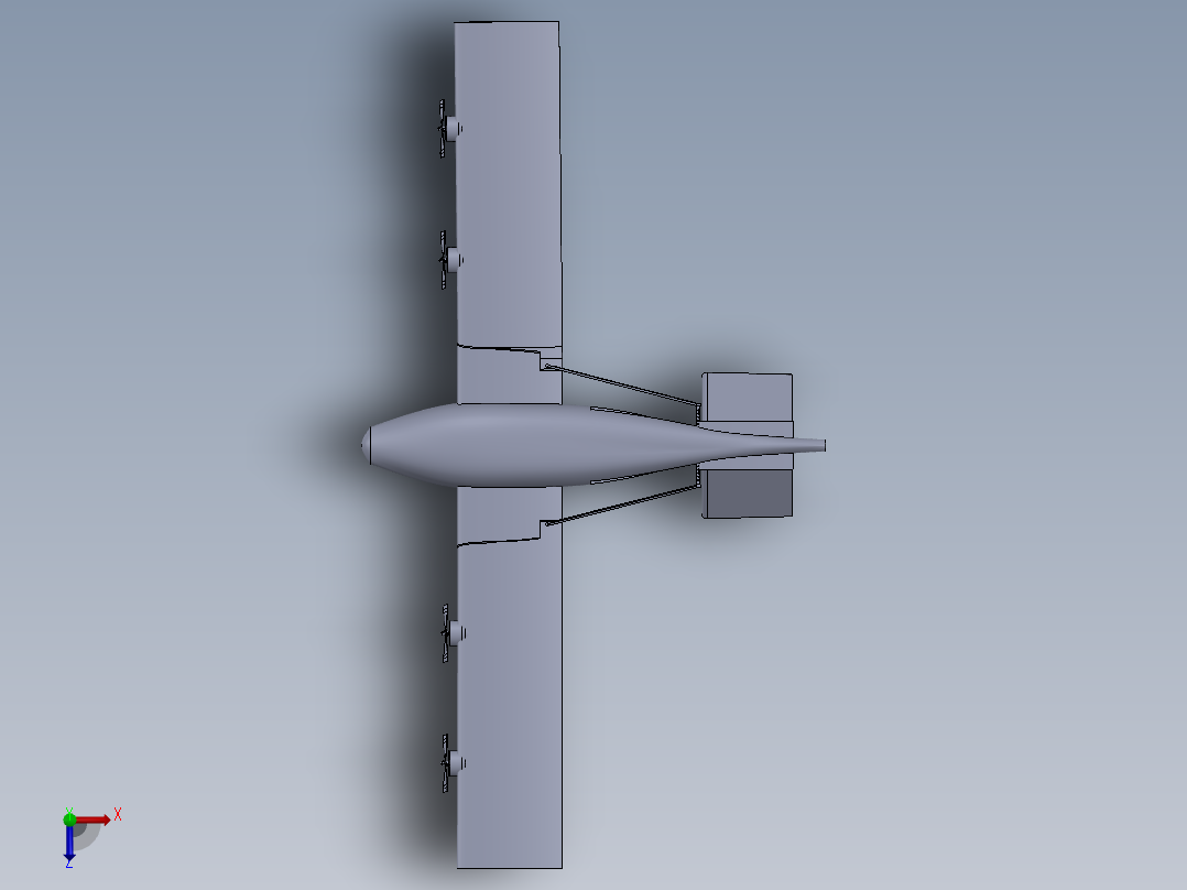 可折叠翼飞机俯视图