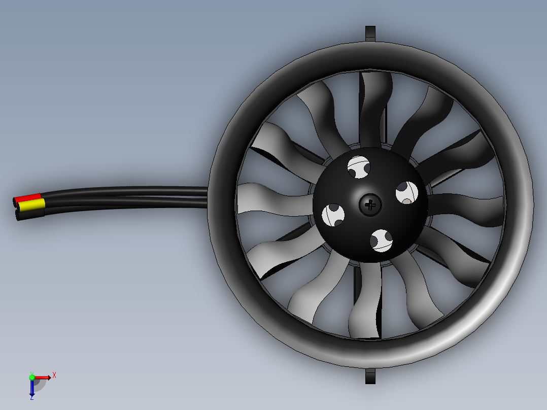 edf-70mm 12个风扇片俯视图