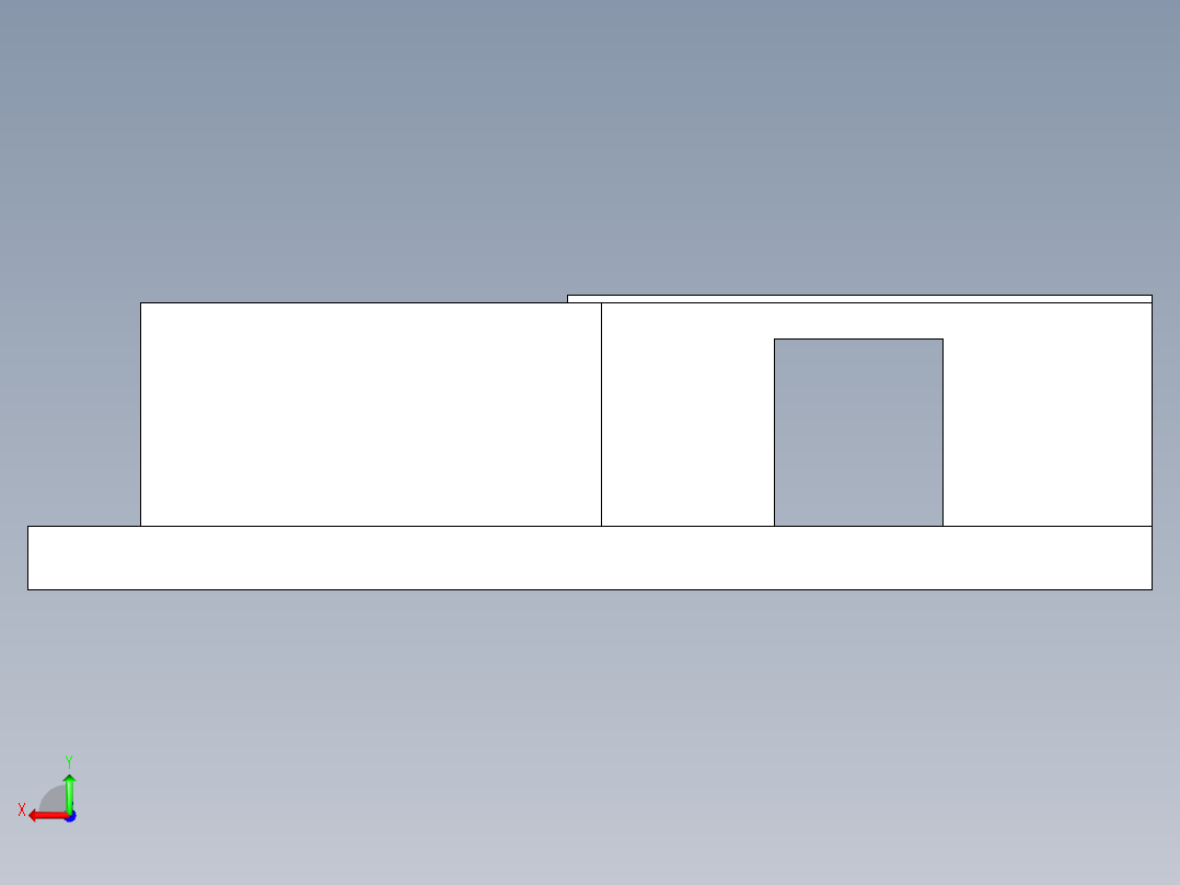 带有悬臂架的简易屋顶后视图